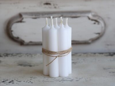 Short dinner candle - White