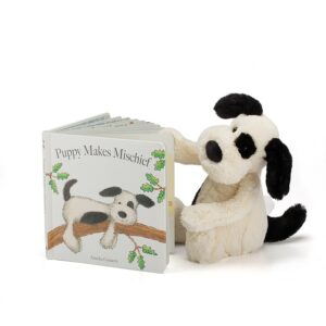 Jellycat-Puppy Makes Mischief book & Bashful Puppy Small (Sold Separately)