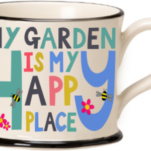 moorland pottery - my garden is my happy place mug