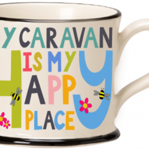 moorland pottery - my caravan is my happy place mug