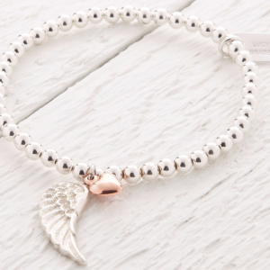 Lucy Bradshaw Parisa Sterling Silver & Rose Gold Angel Wing Bracelet