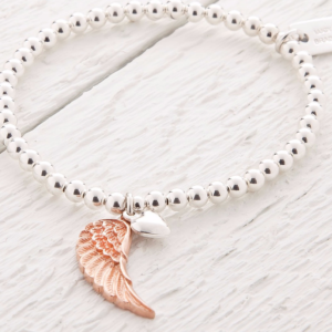 Lucy Bradshaw Sterling Silver Parisa Rose Gold Angel Wing Bracelet
