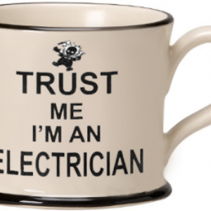 moorland pottery - trust me I'm an electrician mug