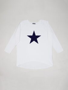 Chalk Robyn Top White with Navy Star