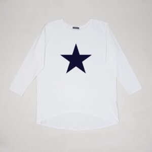 Chalk Robyn Top White with Navy Star