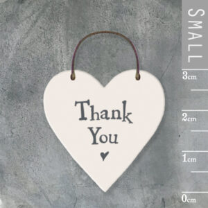 East of India Small Wooden Heart Thank you