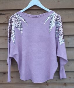 Diverse Pink Jumper with sequin detail