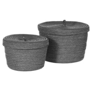 Coach House Grey Recycled Lidded Basket