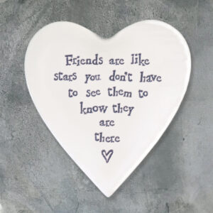 East of India Heart Coaster "Friends are like stars...
