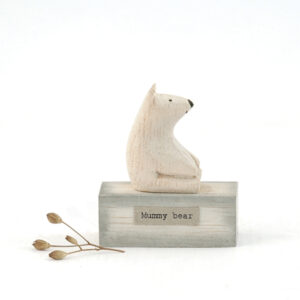 East of India Wooden Polar Bear Mummy Bear