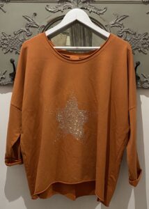 Dreams Rust Sweatshirt with Gold Studded Star
