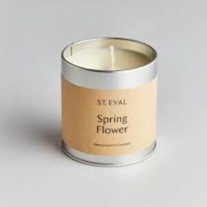 St Eval tin candle in Spring Flower