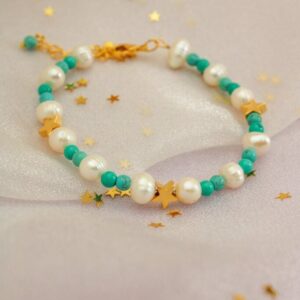 Turquoise & Pearl Star Bracelet