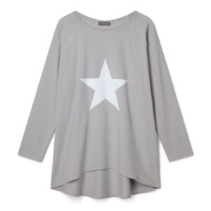 Chalk Robyn Top Dove Grey with Giant Star