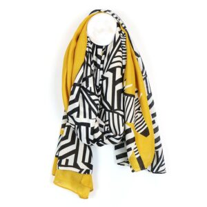 POM Vibrant yellow zebra print scarf