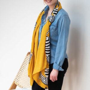 POM Vibrant yellow zebra print scarf