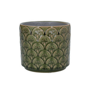 Green Flower Arc Pot Cover Small