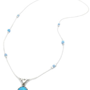 Aviv Silver Large Round Opal Necklace - Sterling Silver