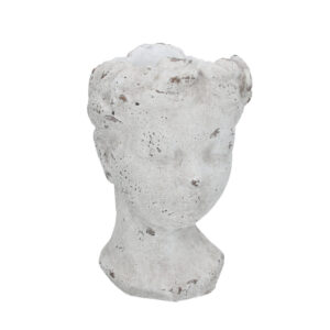 Gisella Graham White Stone Effect Goddess Head Pot Small