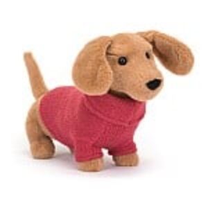 Jellycat I Am Sweater Sausage Dog in Pink Sweater