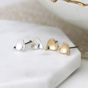 POM Set of Two Silver and Gold Studs