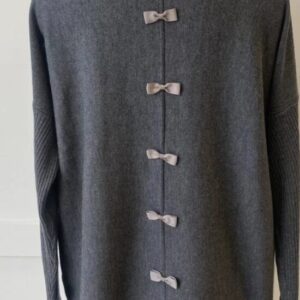 Ginger Toby Bow Back Jumper in Charcoal