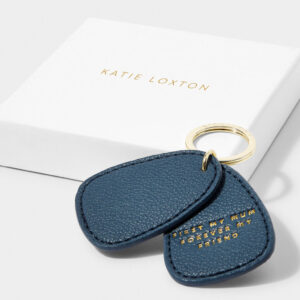 Katie Loxton Beautifully Boxed Keyring 'First My Mum Forever My Friend' in Light Navy