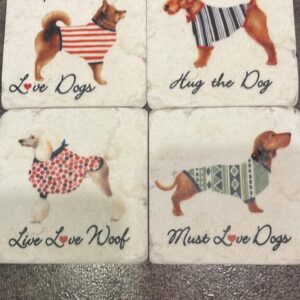 Keep calm and love dogs coasters