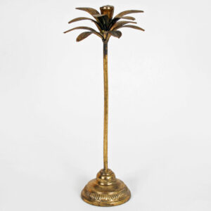Gold Palm Tree Candle Holder