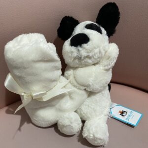 Jellycat Black & White Puppy Soother