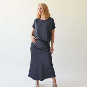 Chalk Maeve Skirt/ Gun Metal/ M/L