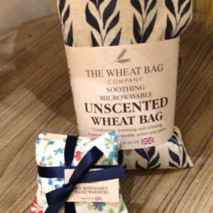 Unscented Duo Fabric Wheat Bag/ blue leaf