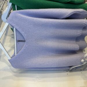 Mohair v neck jumper long sleeves in lilac