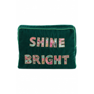 My Doris Green Velvet Wash Bag /Shine Bright