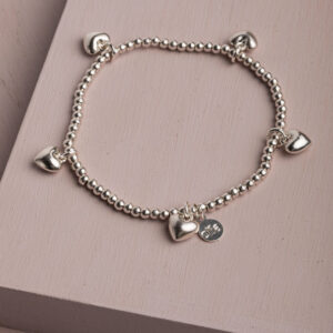 Olia trixabelle Silver Heart Charm Stretch Bracelet