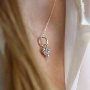 POM Sterling Silver Puffed Heart Necklace