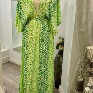 Green Leopard Print Dress