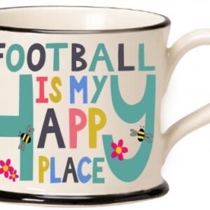 Moorland Pottery Mug ‘football is my happy place’