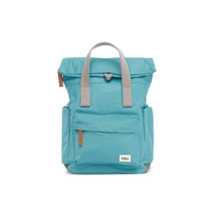 Roka Canfield B Small Sustainable Nylon Backpack in Petrol Blue