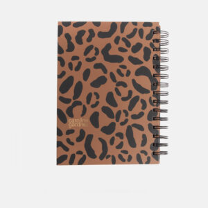 Caroline Gardner Tan Leopard Print A5 Spiral Notebook