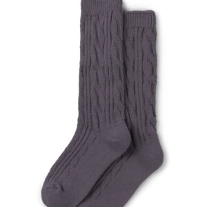 Chalk Cosy Cable Sock/ Charcoal