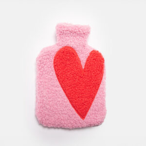 Caroline Gardner Pink/Red Heart Borg Hot Water Bottle