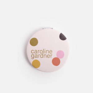 Caroline Gardner Pink Dotty Round Pocket Mirror