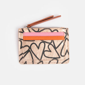 Magnet Heart Rose Gold Kraft Short Patch Purse