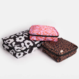 Caroline Gardner Flower/Leopard/Hearts Set of 3 Packing Cubes