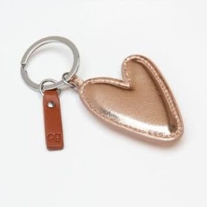 Rose Gold Padded Heart Keyring