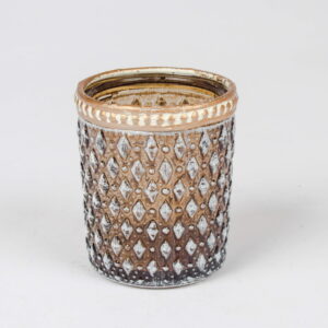 T Light Holder/ Cognac/ Diamond 6 CM