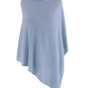 Classic Cashmere Blend Poncho/ Ice Blue