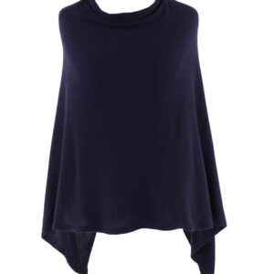 Classic Cashmere Blend Poncho/ Midnight Blue