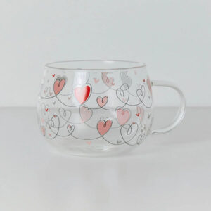 Belly Button Glass Mug/ Hearts